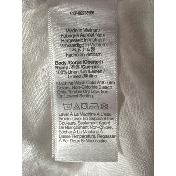 Madewell Bateau-Neck Tank 100% Linen Sleeveless Shell Top Eyelet White NWOT XXS - Picture 6 of 8